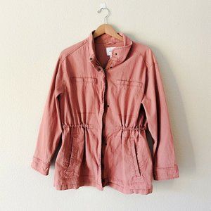 Old Navy Salmon Pink Military Zip Up Jacket
